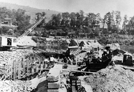 Tidlow Dam construction in 1936